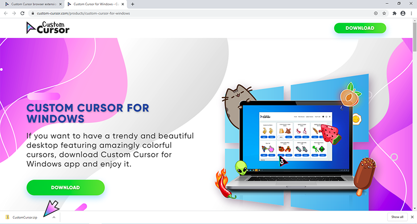 Custom Cursor for Windows app, Custom Cursor is now available as a Windows  app. This video show's some of the features of the Custom Cursor for Windows  application.