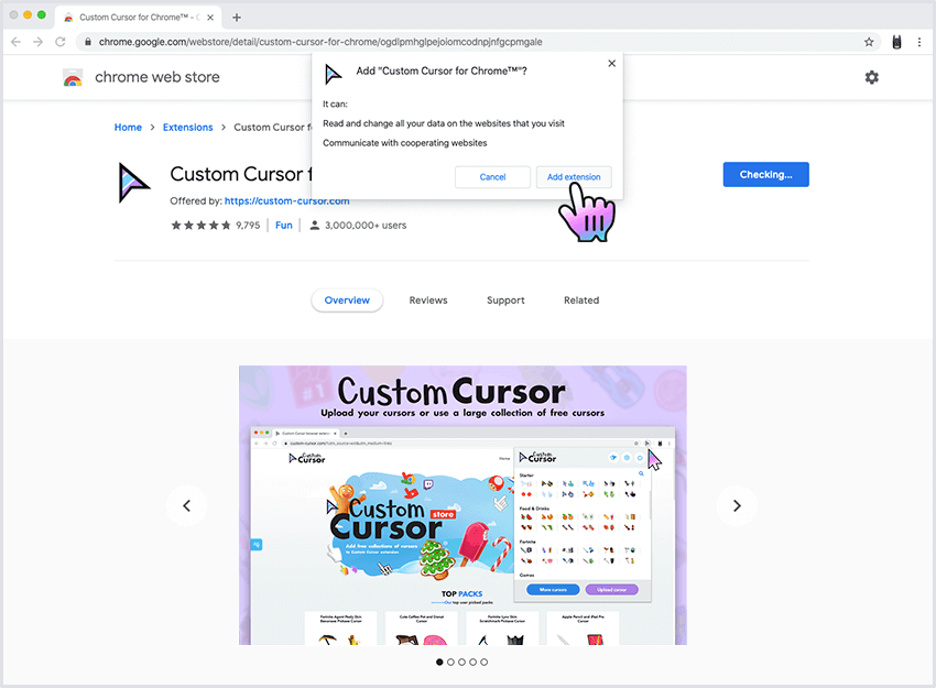 Use Custom Cursor On Chrome Browser, Cursor For Fun