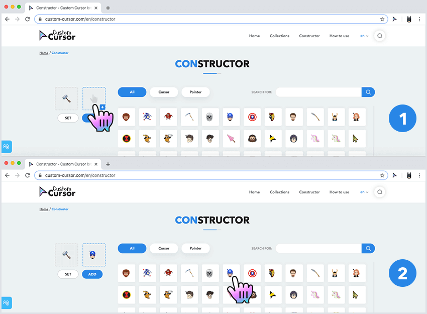 Constructor. Choosing the pointer