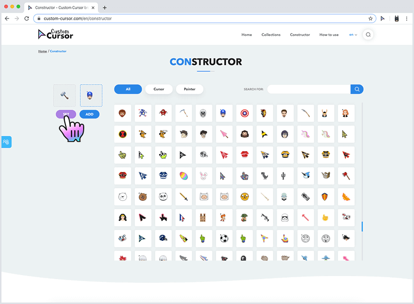 Setting custom cursor packs with constructor