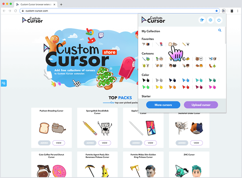 How to use favorite cursor list? - Custom Cursor